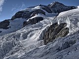  Widok na lodowiec Lys ze schroniska Gnifetti (3611m)